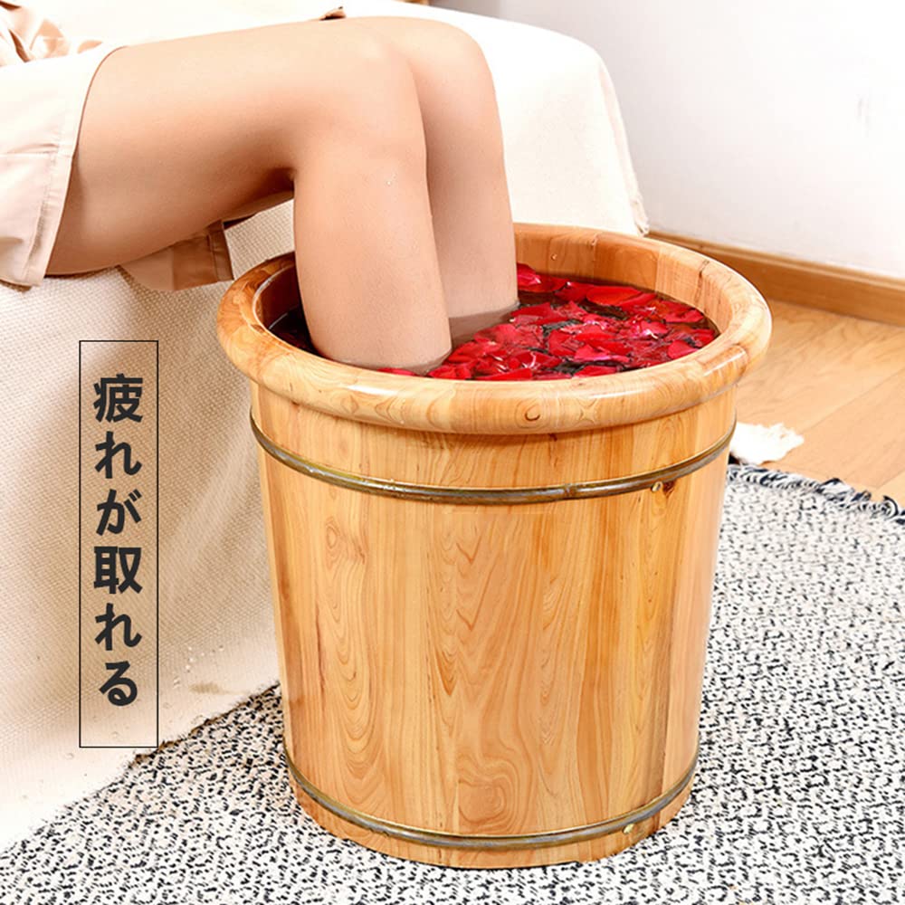 Amazon.co.jp: Tomiki 足浴桶 フットバス (ヒノキ材) 取っ手 ふた付き